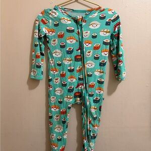 Kids Sushi Print One Piece Pajama - Teal